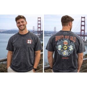 ALLEGORY Threads of Tales Graphic T Shirt Charcoal Wash Oversized Mens M